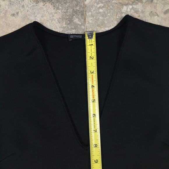 ZARA Deep V Neck Black Crop Top Vest Blouse Womens Medium Cropped - Picture 14 of 16